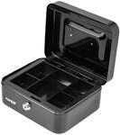 HMF Geldkassette abschlie&szlig;bar, Kasse mit M&uuml;nzeinsatz, 5 M&uuml;nzf&auml;cher | 20 x 16 x 9