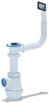 Belvit Waschbecken Siphon &Uuml;berlauf 1 1/2" &Oslash;40mm