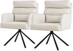 ML-Design Esszimmerst&uuml;hle drehbar 2er Set, Beige, Wohnzimmerst&uuml;hle mit Arm- und