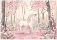 WallArena - Vlies Fototapete Kinderzimmer 250x175 cm Einhorn - Fototapeten Tapeten