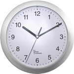 Eurotime 56787 Funk-Wanduhr, 25 cm x 3,8 cm, silberfarben