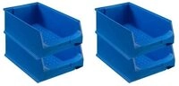SuperSparSet 4x Blaue Sichtlagerbox 5.0 | HxBxT 20x30x50cm | 21,8 Liter 
