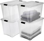 Iris Ohyama, Aufbewahrungsbox aus Kunststoff, 60 L, B&uuml;ro-Aufbewahrungsbox, 4er-Set,