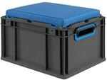 PROREGAL Eurobox NextGen Seat Box Blau | HxBxT 26,5x30x40cm | 20 Liter | Griffe...