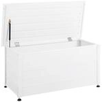 Beliani Gartentruhe 330L Aluminium wei&szlig; wasserfest Kissenbox Auflagenbox...