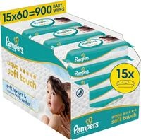 Pampers Aqua Soft Touch Baby-Feuchtt&uuml;cher, 15x60 (900 St&uuml;ck)