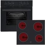 Respekta Einbau Herdset Viktor| Backofen mit Glaskeramikkochfeld | 60 Liter Garraum 
