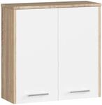 AKORD Badezimmer‑H&auml;ngeschrank FIN W60 2D 2-t&uuml;rig, B60 x H60 x T22,5 cm, Gewicht