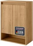 FACKELMANN Doppel-Midischrank Natura/Badschrank mit Soft-Close/Ma&szlig;e (B x H x...