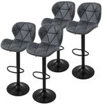 ML-Design Barhocker 4er Set, Bezug aus Kunstleder, Anthrazit, Gepolsterter...