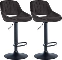 CLP Barhocker 2er Set h&ouml;henverstellbar mit Lehne Milet, Barst&uuml;hle gepolstert