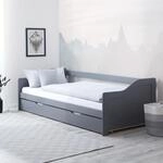 Homestyle4u Kinderbett 90x200 ausziehbar mit Schublade & 2 Matratzen Lattenrost