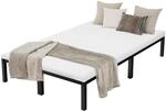 ML-Design Metallbett 120x200 cm auf Stahlrahmen mit Lattenrost, Schwarz, Bettgestell