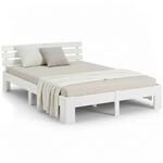 Homestyle4u Bett 180x200 Wei&szlig; Holz mit Lattenrost Holzbett 180 x 200 cm...