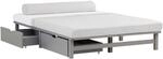 Homestyle4u Palettenbett 140x200 mit Matratze Bett Kiefer Grau Holzbett mit