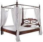 MASSIVMOEBEL24.DE | Oxford Himmelbett Akazie 180x200x224, Farbe:Dunkelbraun...
