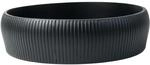 VIVANNO Pflanzschale rund Fiberglas 30x8 cm anthrazit modern Rillen robust f&uuml;r...