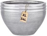Marrakesch XXL Aluminium Blumenk&uuml;bel &Uuml;bertopf &Oslash; 38 cm Silber Matt |...