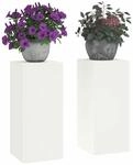 vidaXL Pflanzenst&auml;nder 2 pcs Wei&szlig; 24 x 24 x 55 cm Stahl, Moderner...