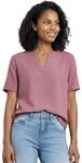Street One Bluse mit Split Neck und Turn-Up Clouded Blush 34