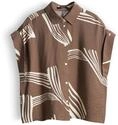 someday Damen Kurzarmbluse | Printbluse aus ECOVERO&trade; Viskosemix Loose Fit...