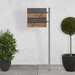 ECD Germany Standbriefkasten mit Zeitungsfach, Design Briefkasten mit Pfosten,