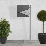 ECD Germany Standbriefkasten mit Zeitungsfach, Design Briefkasten mit Pfosten,