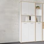 Forte KEFLAVIK B&uuml;roregal 80 90, modernes B&uuml;roregal mit offenem Fach und 4