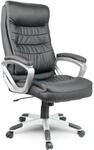B&uuml;rostuhl Chefsessel Drehstuhl Kunstleder - schwarz Eago EG-226