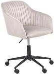 Beliani B&uuml;rostuhl Samtstoff beige Taupe h&ouml;henverstellbar drehbar rollbar...