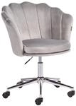 Beliani B&uuml;rostuhl Samtstoff grau/Silber h&ouml;henverstellbar drehbar elegant...