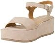 Tamaris Damen Sandalette mit Keilabsatz, beige, 37 EU