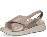 Caprice Damen Flache Sandale aus Leder, Braun (TAUPE MET.DEER), 36
