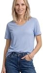 Street One Basic T-Shirt mit V-Neck Cashmere Blue 40