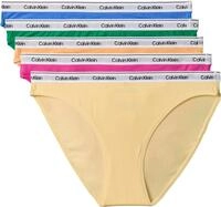 Calvin Klein Damen 5er Pack Slips Bikini Form Low Rise Unterw&auml;sche, Mehrfarbig