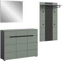 xonox.home - Garderobenkombination Canu 3tlg. 215x190x37 cm in Korpus Basalt grau