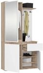 AKORD Garderoben-Set ENTRO Schwarz 95 cm - Kompaktgarderobe Schmaler Flur - 3 T&uuml;ren,