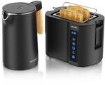Arendo - Wasserkocher Toaster SET - Edelstahl - Wasserkocher mit...