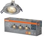 Osram Spot Set LED Einbaustrahler DIM Flexibel 3,7W Satin-Nickel, 2700K, Aluminium,