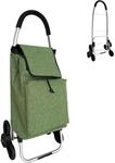Relaxdays Einkaufstrolley Treppensteiger, K&uuml;hlfach, abnehmbare Tasche, 45 l,...