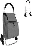 Relaxdays Einkaufstrolley Treppensteiger, K&uuml;hlfach, abnehmbare Tasche, 45 l,...