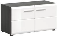 xonox.home - Sitzbank Salsa 80x44x37 cm in Rauchsilber und wei&szlig; hochglanz -