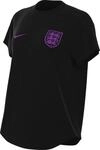 England Relaxed Nike One Dri-Fit Fu&szlig;ball-Kurzarmshirt F&uuml;r Damen, Schwarz/Vivid