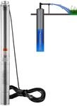 VEVOR Tiefbrunnen-Tauchpumpe, 1100 W, 230 V, 50 Hz, 7,1 m&sup3;/h max. Durchfluss, 105 m