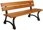 Mendler Gartenbank HWC-O20, Sitzbank Parkbank Holzbank 3-Sitzer, Gusseisen Holz