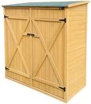 AXI Casper Gartenschrank aus Holz in Braun mit 2 Ablagen | Ger&auml;teschrank &