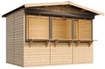 TIMBELA M150AZ Holz Gartenhaus/Marktbude, Kiefer Fichte, Verkaufsstand mit Theke,