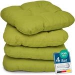 Beautissu 4er Set Sitzkissen 40x40 cm Lisa Hellgr&uuml;n - weiche Indoor & Outdoor Kissen