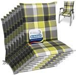 Beautissu 8er Set Sunny GR Niedriglehner Auflagen Set f&uuml;r Gartenst&uuml;hle 100x50...