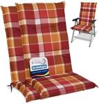 Beautissu 2er Set Hochlehner Auflagen Set Gartenst&uuml;hle 120x50 cm Polster Rot...